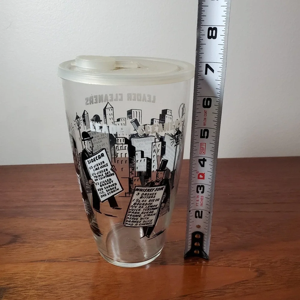 Vintage 1950's Libbey cocktail Shaker Leader Cleaners‎ 